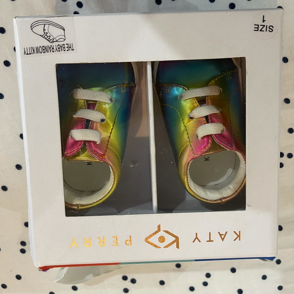 Katy Perry rainbow iridescent baby shoes size 1